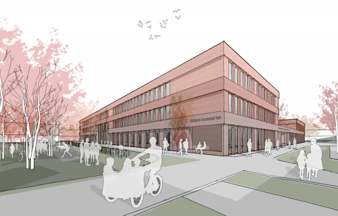 Architekturentwurf der geplanten Grundschule 