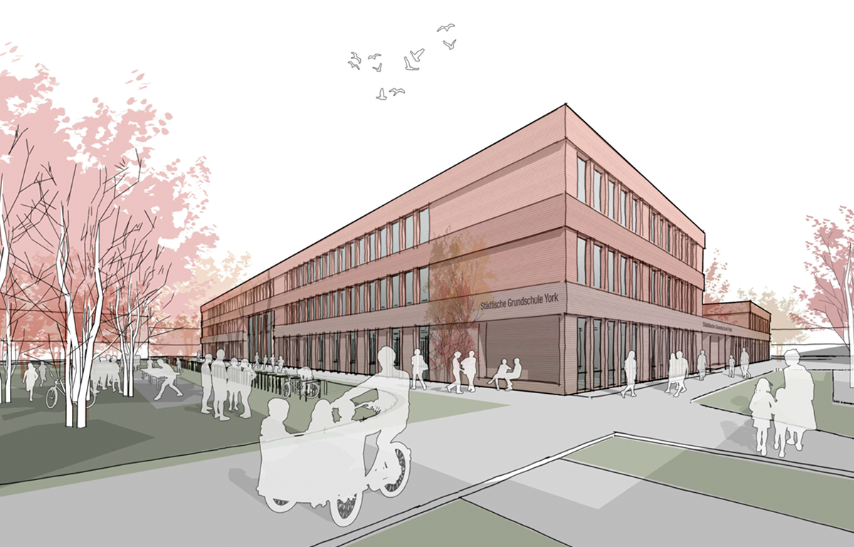 Architekturentwurf der geplanten Grundschule
